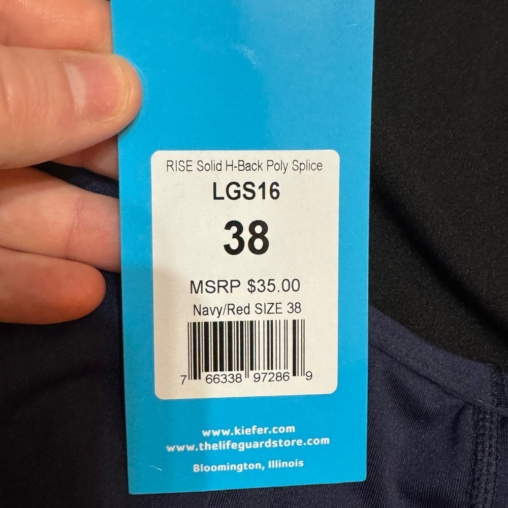 NWT Rise Aquatics Navy and Red One-Piece Swimsuit - Picture 5 of 8
